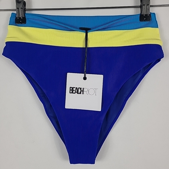 NWT Beach Riot Heidi Bikini Bottom Riviera Colorblock Size S MSRP $98 - Picture 1 of 4